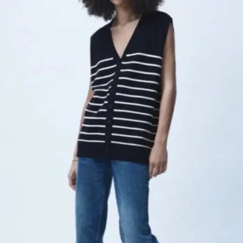 ZARA NAVY BLUE VEST
